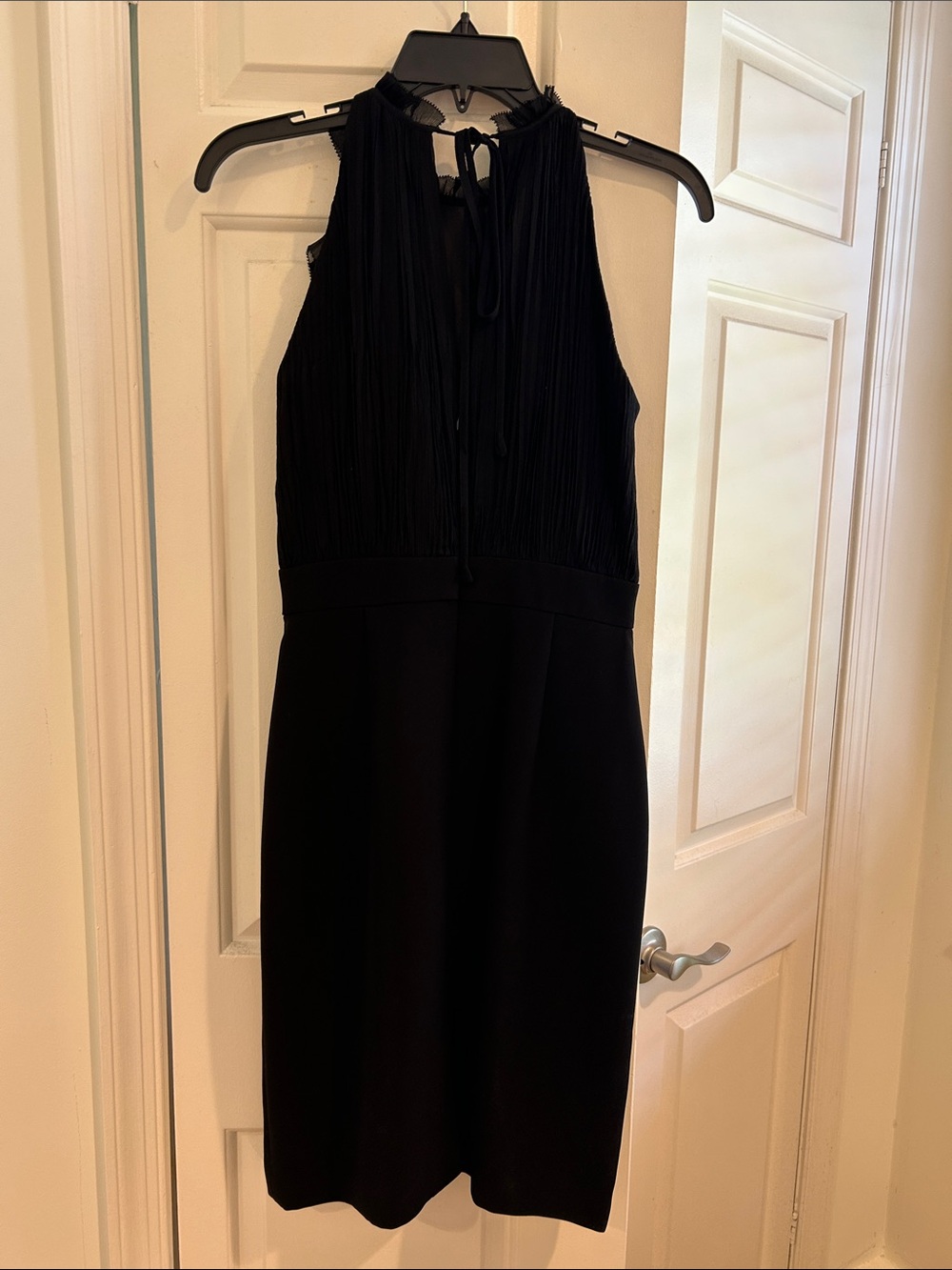 Black Ruffled Halter Neck Cocktail Dress